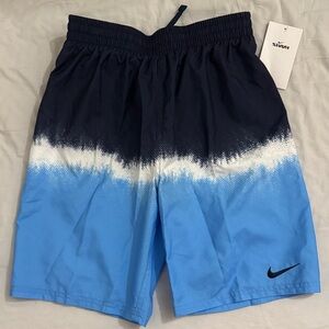 Nike Navy, White & Light Blue Ombre Swim Shorts